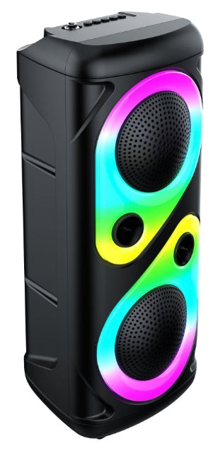 Boxa Portabila AT PERFORMANCE®, cu Lumini RGB, cu Maner, Putere 100w, MP3, USB, Bluetooth, TF, WIFI, Slot Microfon, Karaoke, Acumulator, Negru